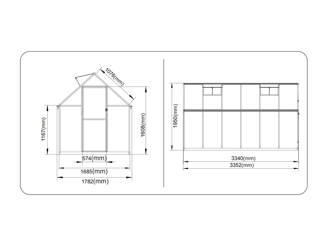 Vente Unique Serre De Jardin En Polycarbonate Et Aluminium - 6 M² - Vert - ASTELIA