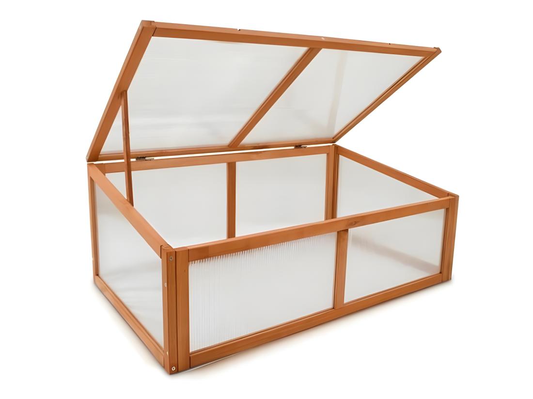 Vente Unique Serre En Bois Jardin Chassis De Couche Herba 100 X 40 X 60 Cm