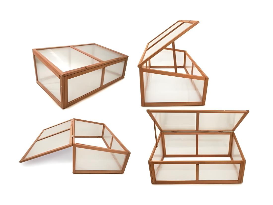 Vente Unique Serre En Bois Jardin Chassis De Couche Herba 100 X 40 X 60 Cm