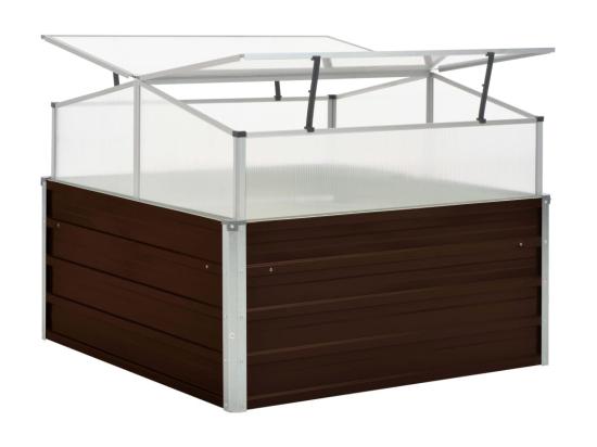 Vente Unique Serre Marron 100 X 100 X 85 Cm Acier Galvanisé