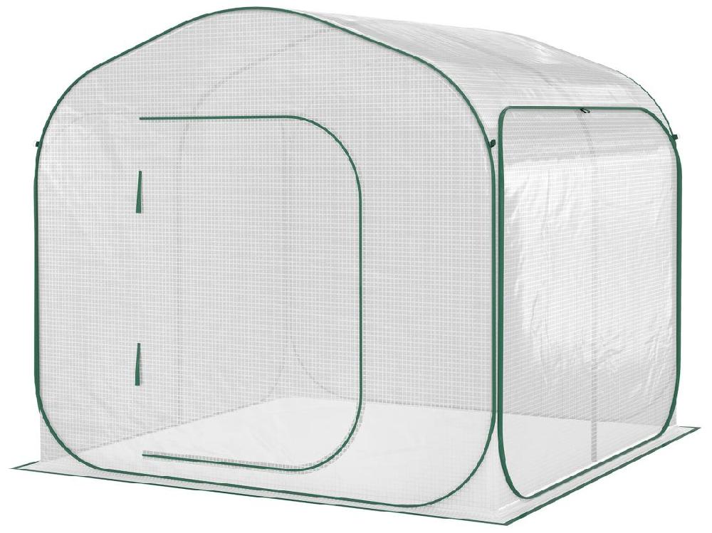 Vente Unique Serre Pop-up - Serre De Jardin Pop-up - Porte Zippée Enroulable - Dim. 2 08L X 2 08l X 1 95H M - Sac Transport Inclus - PE Blanc Vert