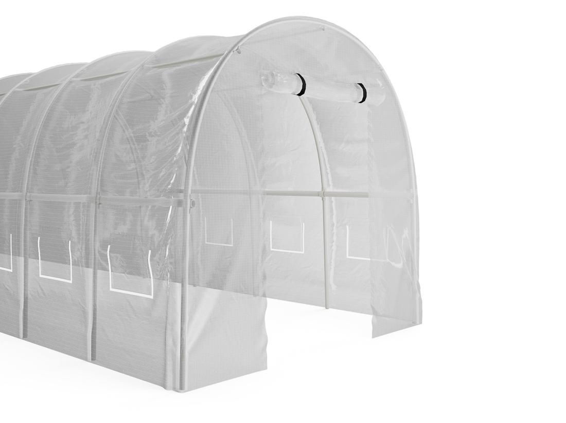 Vente Unique Serre Tunnel Avec Structure En Acier 12 M² - L300 X L400 X H200 Cm - Blanc - IPOMEA
