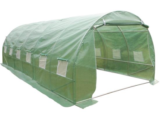 Vente Unique Serre Tunnel Avec Structure En Acier 18 M² - L300 X L600 X H200 Cm - Vert - IPOMEA
