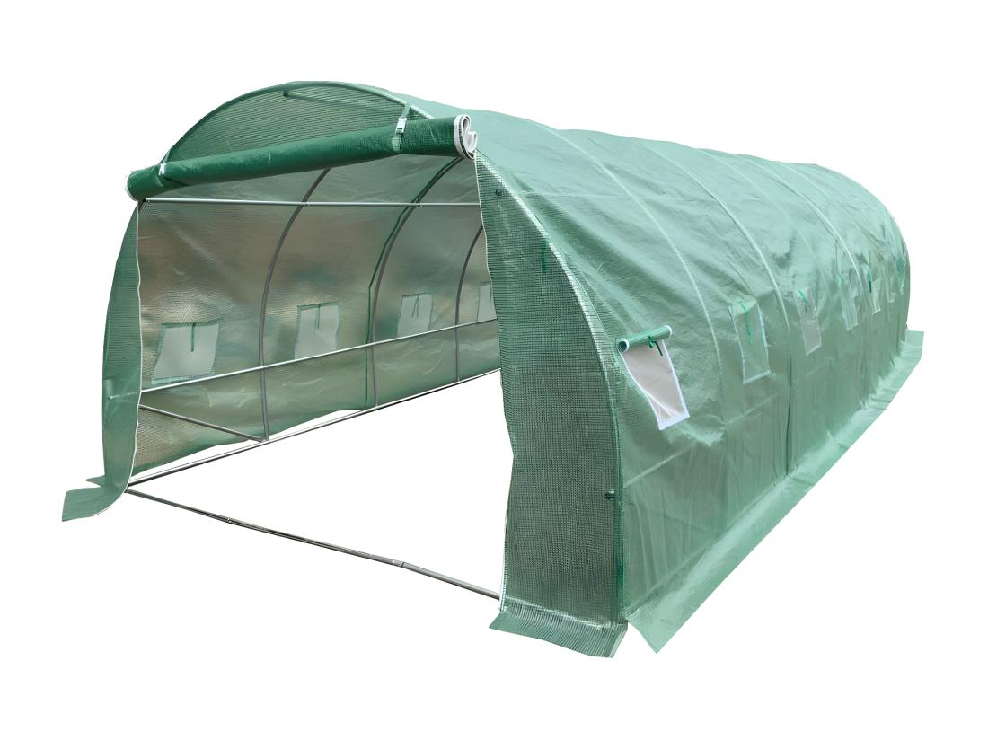 Vente Unique Serre Tunnel Avec Structure En Acier 24 M² - L300 X L800 X H200 Cm - Vert - IPOMEA