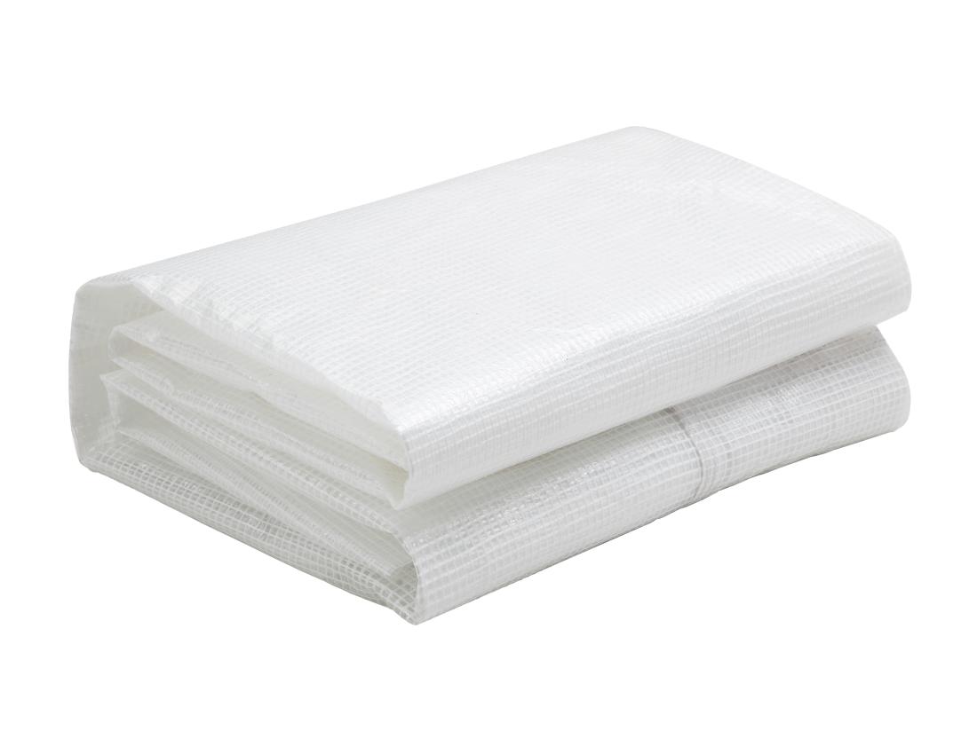 Vente Unique Serre Tunnel Avec Structure En Acier Galvanisé Et Porte 36 M² - L300 X L1200 X H200 Cm - Blanc - ALOCASIA