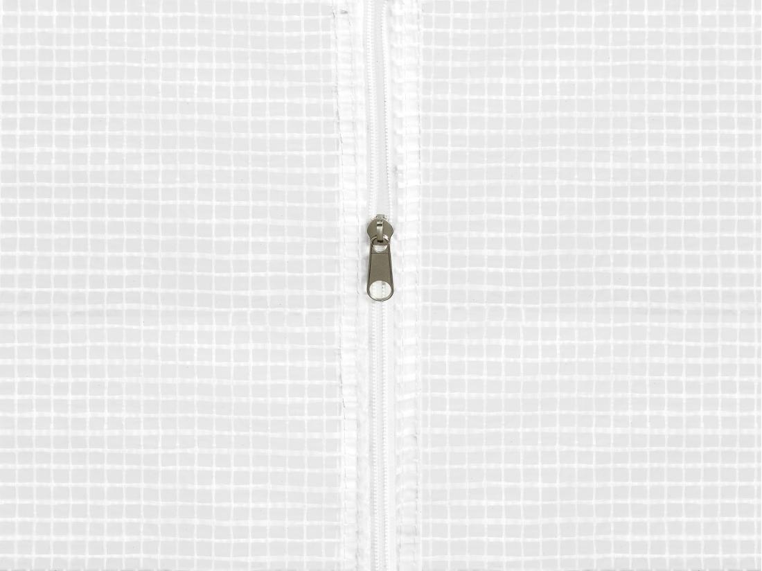 Vente Unique Serre Tunnel Avec Structure En Acier Galvanisé Et Porte 36 M² - L300 X L1200 X H200 Cm - Blanc - ALOCASIA