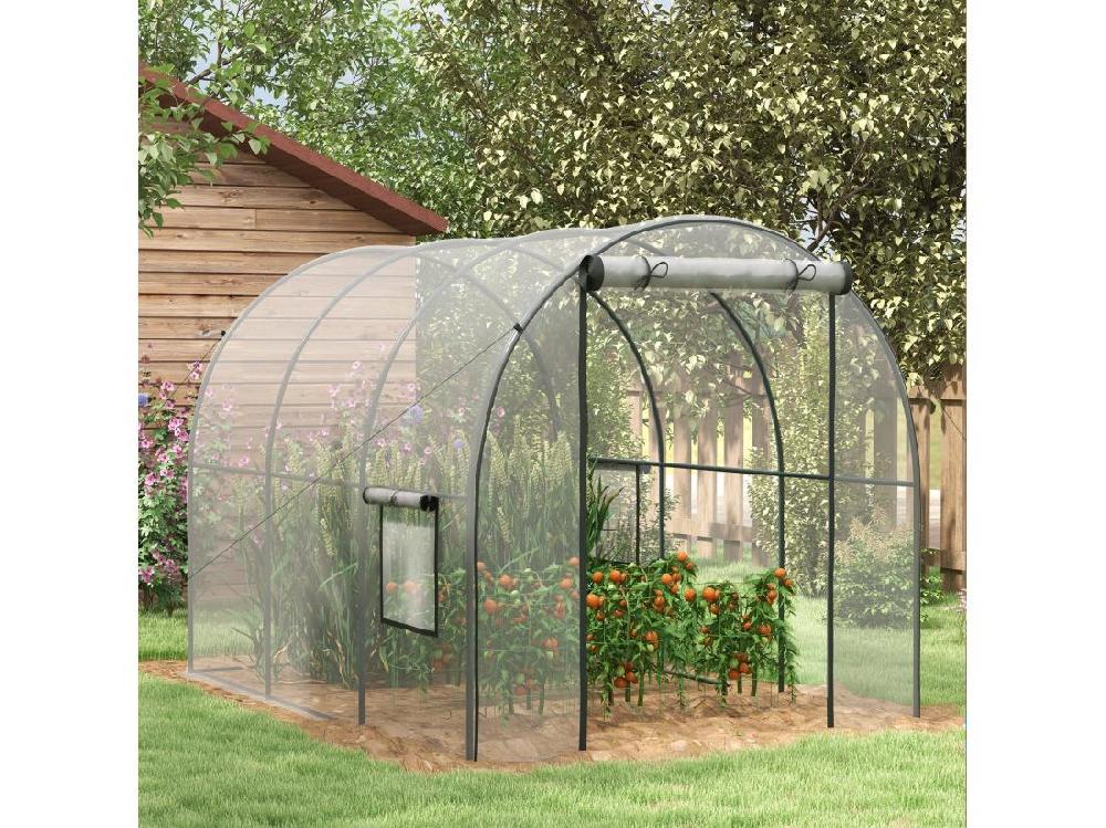 vente unique Serre tunnel serre à tomates surface sol 6 m² 3L x 2l x 2H m
