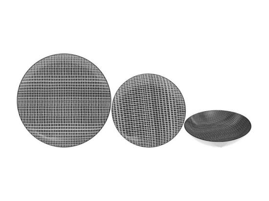 Vente Unique Service De Table 18 Pièces "Bohemia Square" 27cm Noir