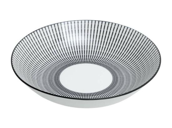 Vente Unique Service De Table 18 Pièces "Lunis" 27cm Noir & Blanc