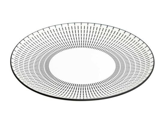 Vente Unique Service De Table 18 Pièces "Lunis" 27cm Noir & Blanc