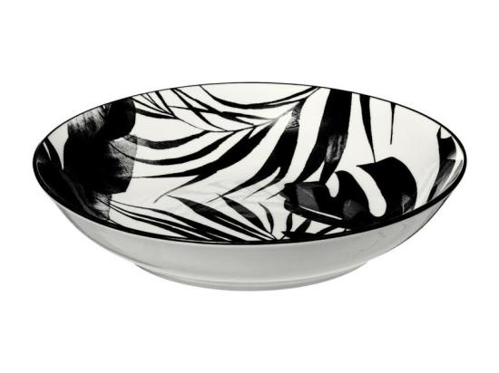 Vente Unique Service De Table 18 Pièces "Palme" 26cm Noir