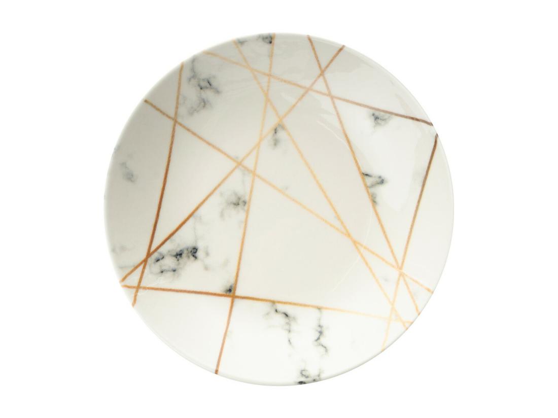 Vente Unique Service Vaisselle 18 Pièces En Porcelaine - Blanc Effet Marbre - MURCIA