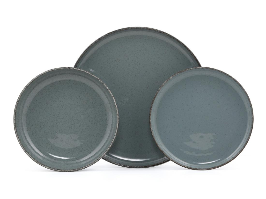 vente unique Service vaisselle en porcelaine 18 pièces - Bleu - SANCHA