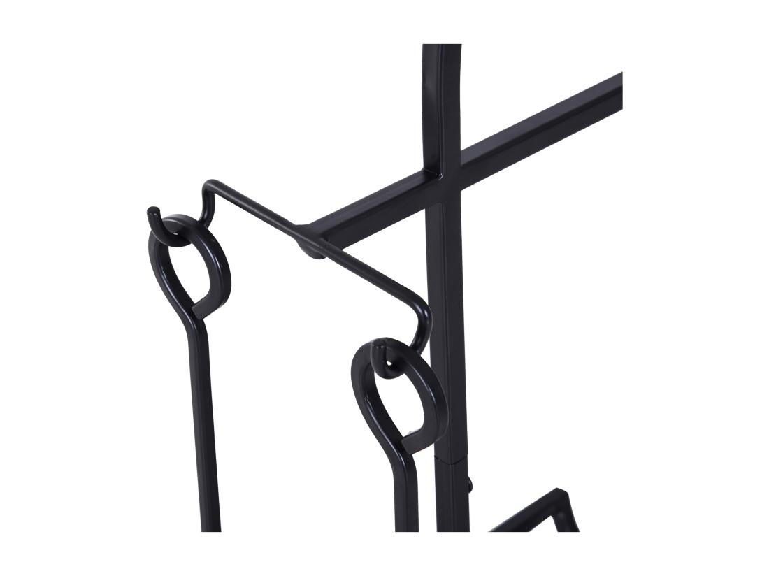 Vente Unique Serviteur De Cheminée - Porte Bûches - Range Bûches Multi Accessoires Dim. 45L X 40l X 78H Cm Métal Noir