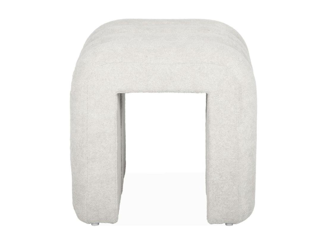 vente unique Set de 2 poufs contemporains en tissu blanc
