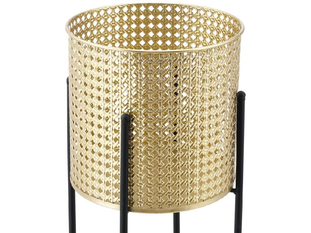 Vente Unique Set De 2 Supports De Plante Mol Noir Doré [en.casa]