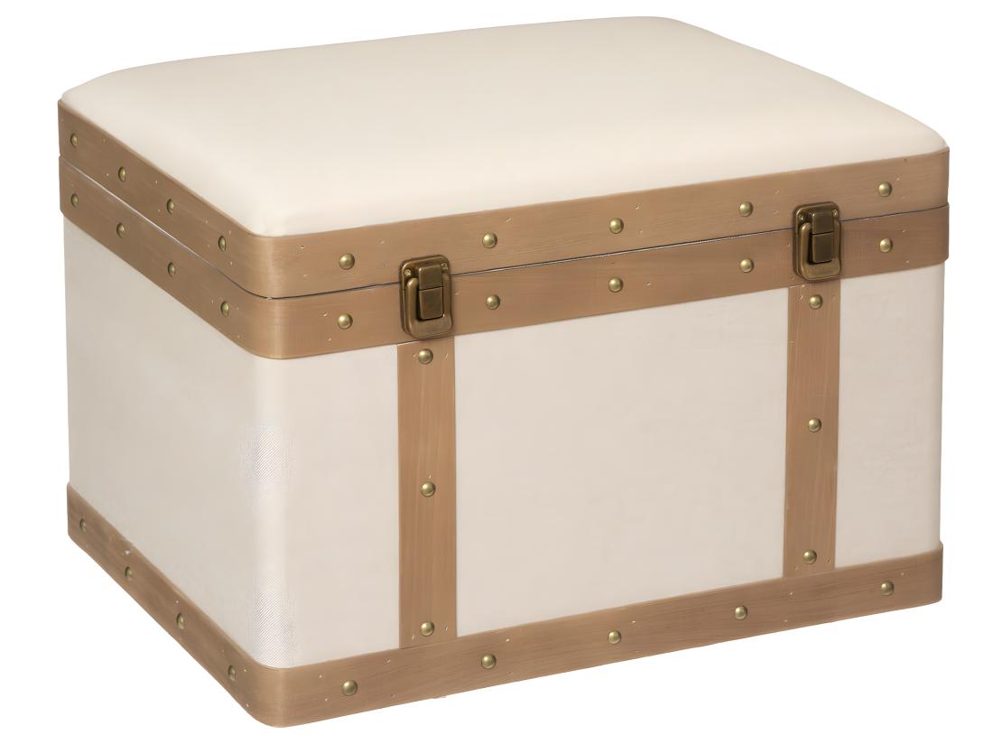 Vente Unique Set De 3 Malles De Rangement Déco En Bois Et Lin