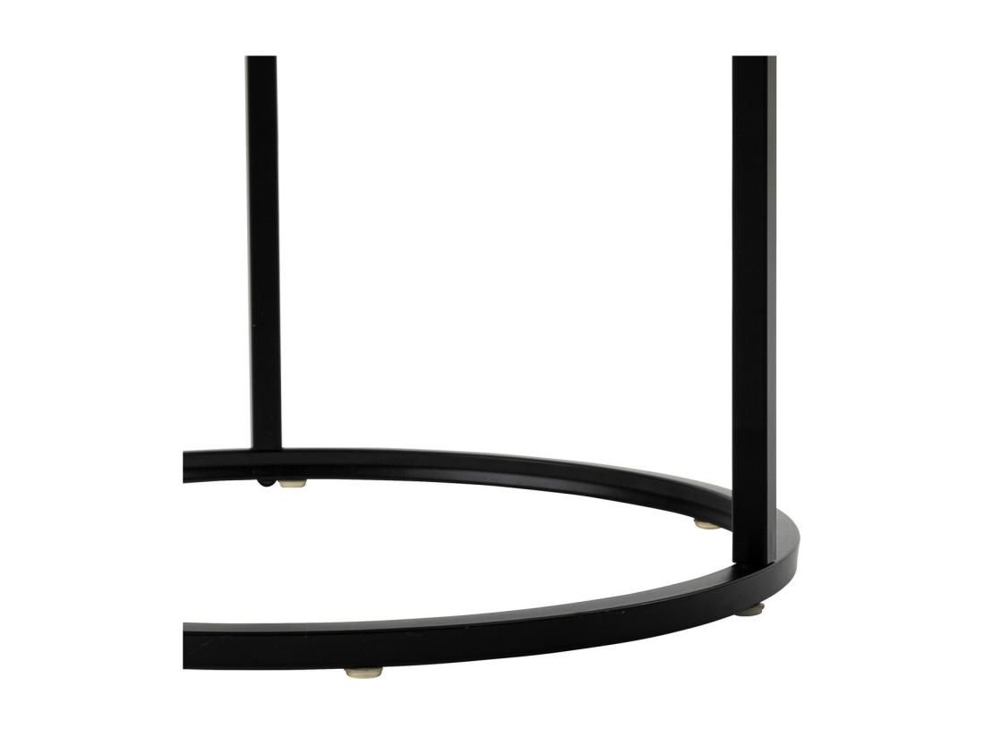Vente Unique Set De 3 Tables D'appoint En Métal Noir D 35 D 45 Et D 54 Cm