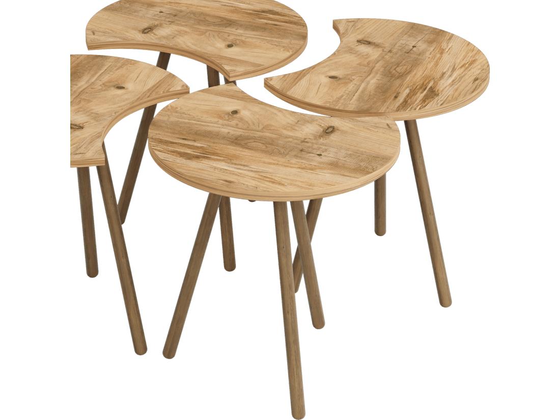 Vente Unique Set De 4 Tables Basses Emboîtables 48 X 77 X 77 Cm Effet Bois [en.casa]