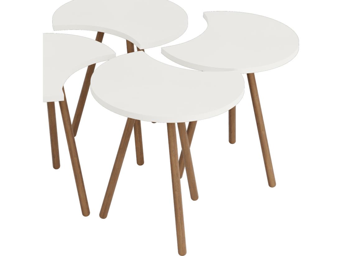 Vente Unique Set De 4 Tables Basses Emboîtables 48 X 77 X 77 Cm Blanc [en.casa]