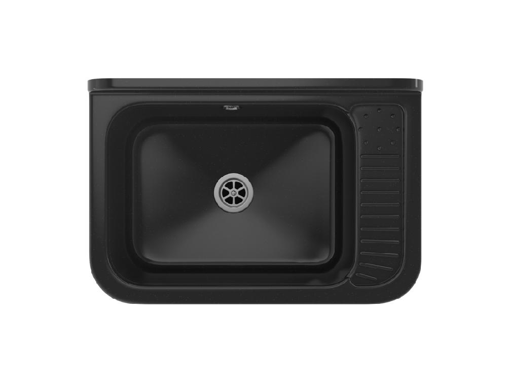 Vente Unique SINKWASHER évier Noir Compartiment Technique POLO BATTERY SIPHONE