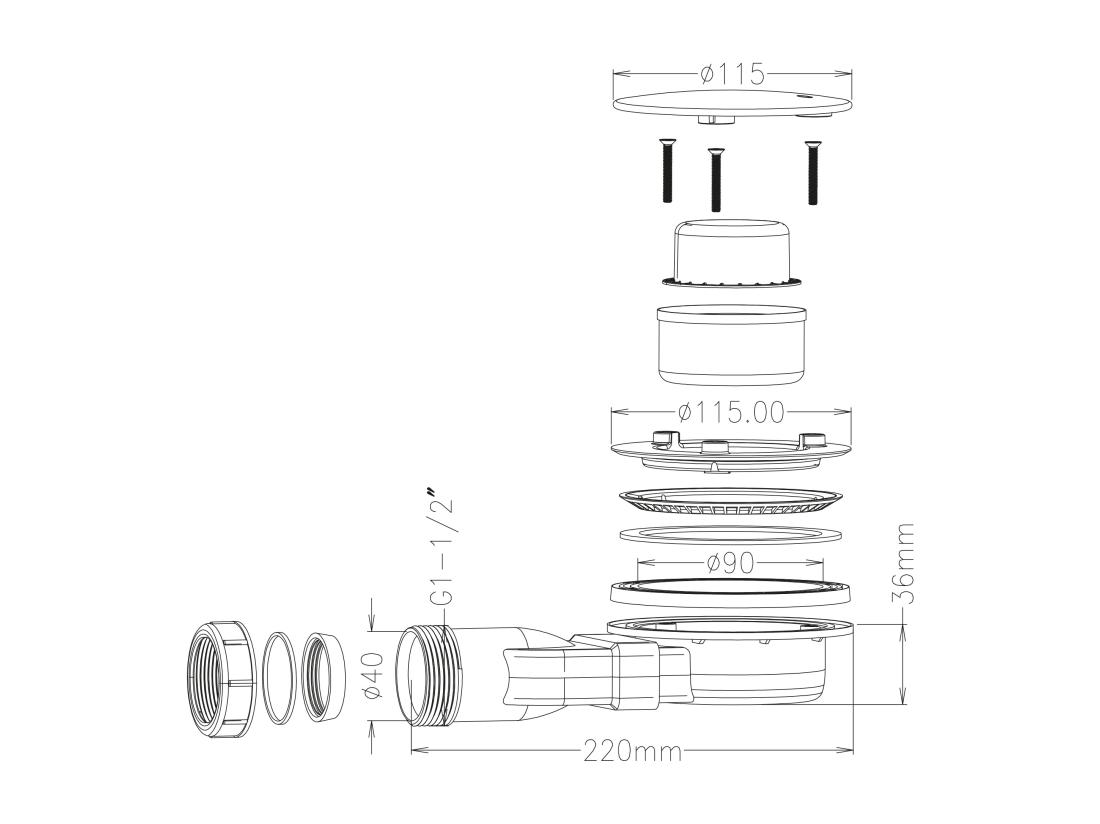 Vente Unique Siphon Pour Receveur En Résine - MIRNOSA Et LYROSA