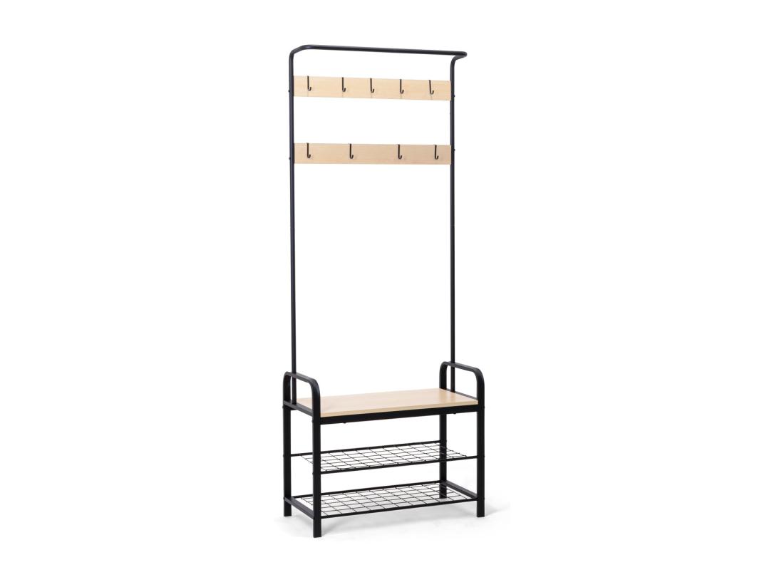 vente unique Sirsa - Cintre autoportant avec banc et compartiment à chaussures intégrés