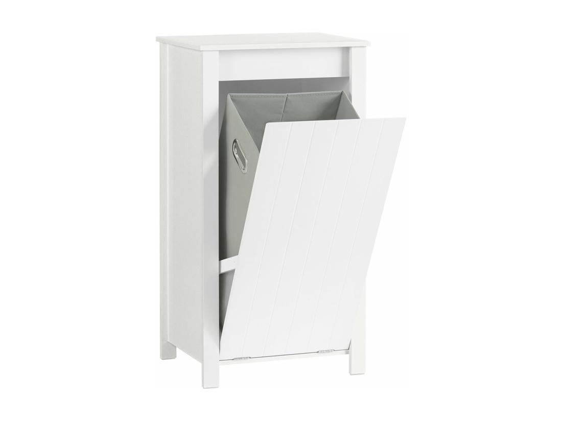 Vente Unique SoBuy BZR100-W Armoire à Linge Corbeille à Linge Meuble Bas De Salle De Bain Meuble De Rangement Avec 1 Panier à Linge Amovible Blanc