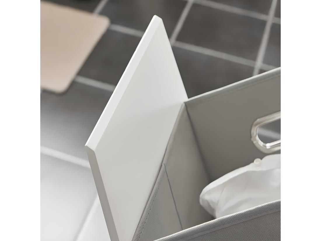 Vente Unique SoBuy BZR100-W Armoire à Linge Corbeille à Linge Meuble Bas De Salle De Bain Meuble De Rangement Avec 1 Panier à Linge Amovible Blanc