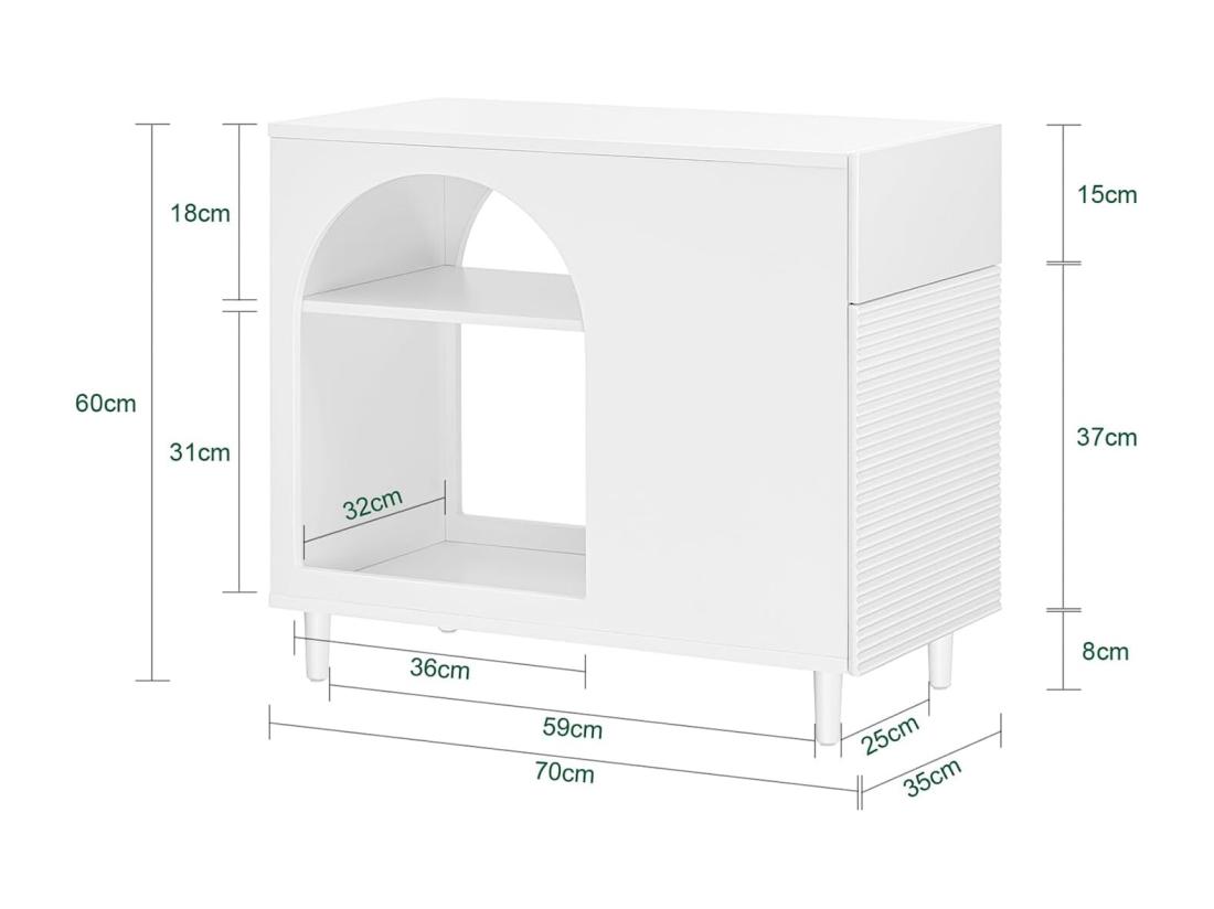 Vente Unique SoBuy Table D’Appoint Bout De Canapé De Salon Table à Café Caisson De Bureau Avec 1 Tiroir 1 Porte Et Compartiments Blanc 70 X 35 X 60 Cm FBT135-W