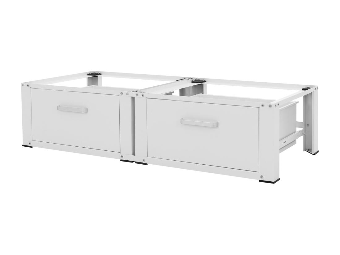 vente unique Socle machine à laver double avec tiroirs base sèche-linge blanc ML-DESIGN