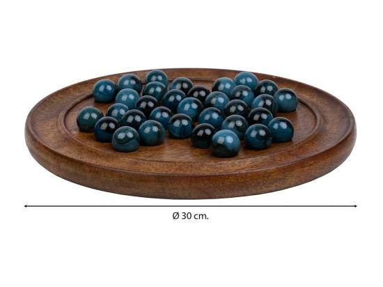 Vente Unique Solitaire En Bois Verre Et Marbre D30x2h