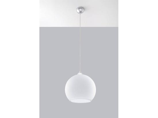 Vente Unique Sollux BALL Suspension De Plafond En Dôme De Verre à 1 Ampoule Blanc Chrome E27