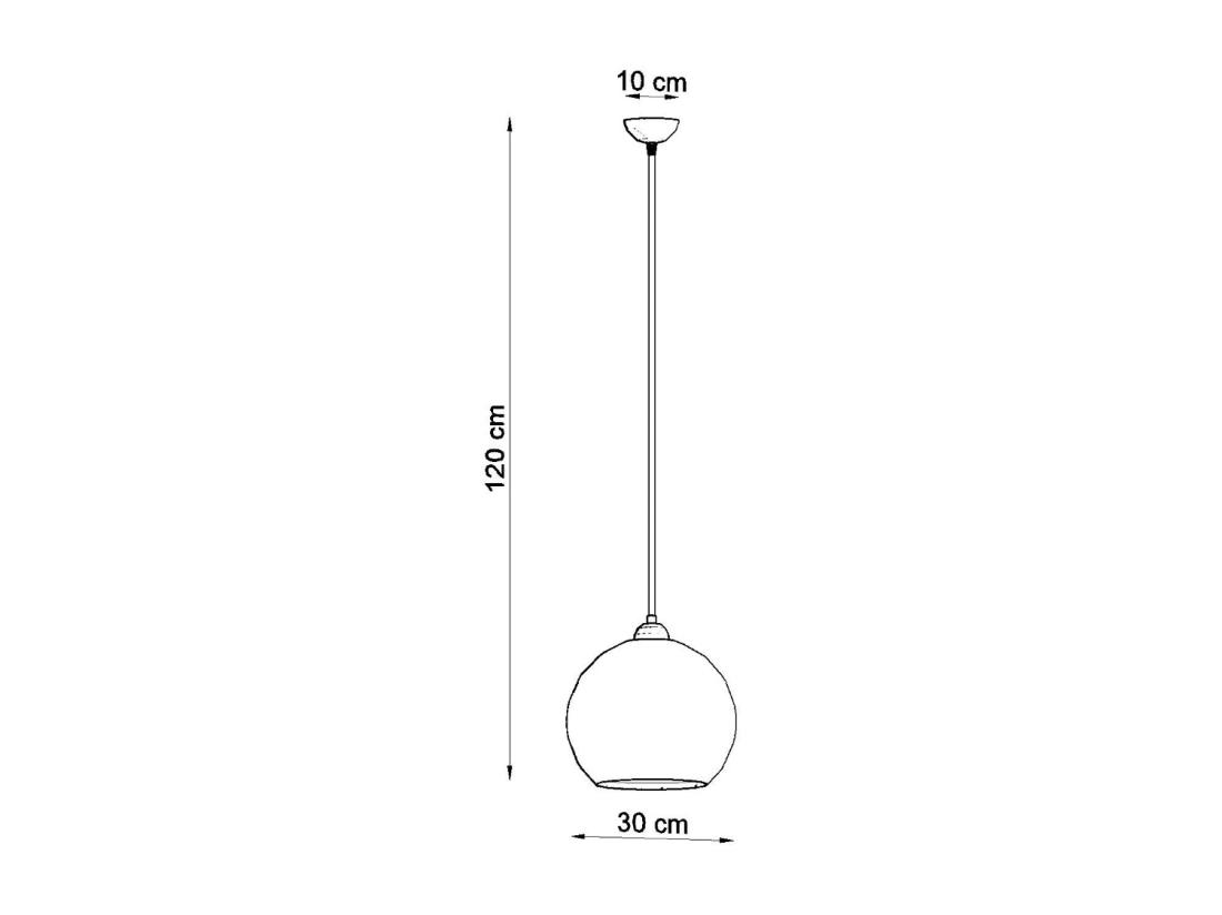 Vente Unique Sollux BALL Suspension De Plafond En Dôme De Verre à 1 Ampoule Blanc Chrome E27