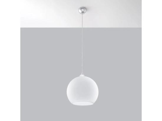 vente unique Sollux BALL Suspension de plafond en dôme de verre à 1 ampoule Blanc Chrome E27