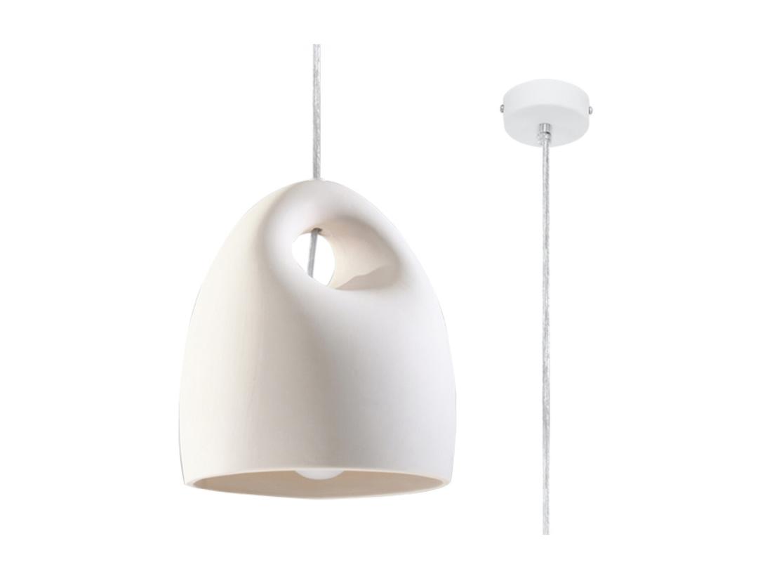 vente unique Sollux BUKANO Suspension Dome Céramique Blanc E27