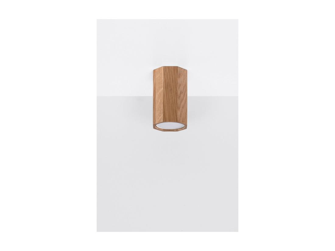 Vente Unique Sollux Lighting Zeke Bois De Plafonnier Octogonal Monté En Surface En Chêne 30 Cm