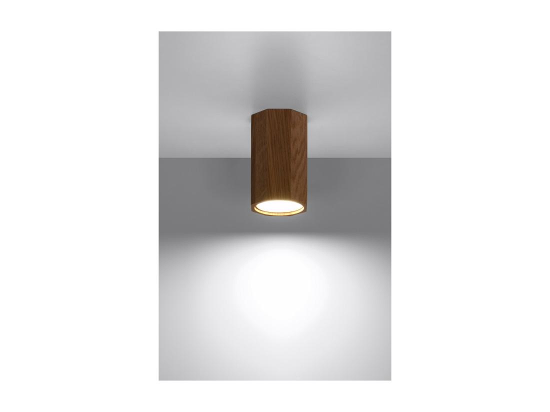 Vente Unique Sollux Lighting Zeke Bois De Plafonnier Octogonal Monté En Surface En Chêne 30 Cm