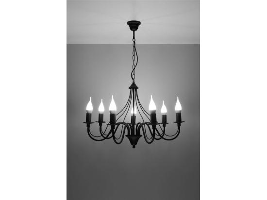 Vente Unique Sollux MINERWA Lustre à 7 Bras Multiples Noir E14