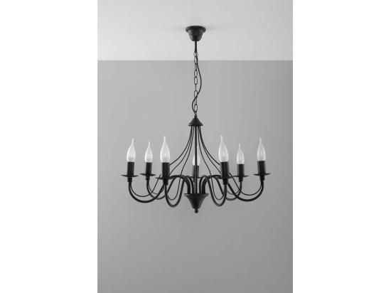 Vente Unique Sollux MINERWA Lustre à 7 Bras Multiples Noir E14