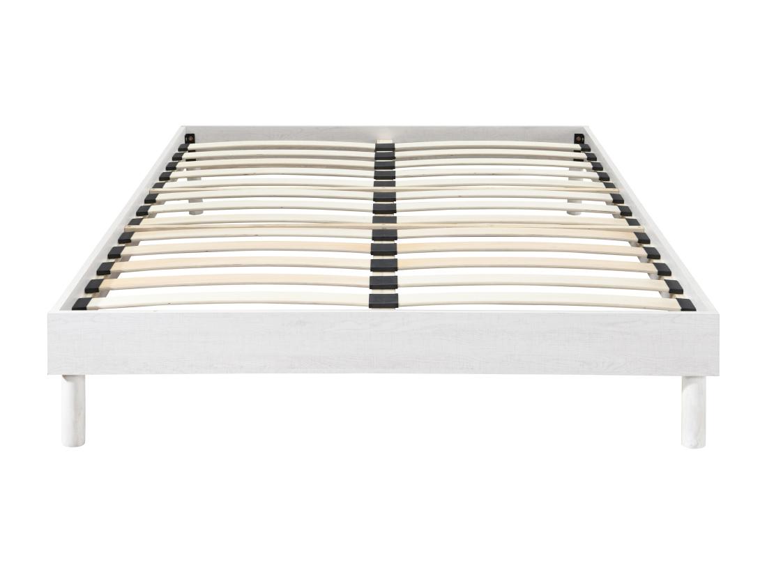 Vente Unique Sommier à Lattes 140 X 190 Cm - Blanc - MUCHIGAN De YSMÉE