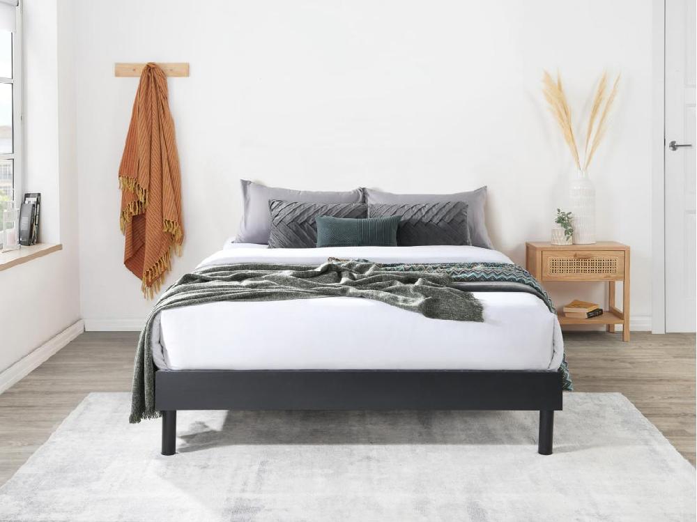 Vente Unique Sommier à Lattes 140 X 190 Cm - Noir - MUCHIGAN De YSMÉE