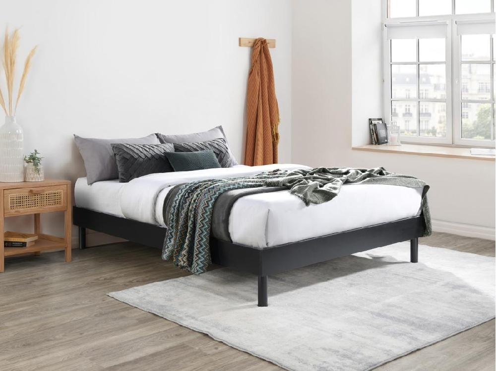 vente unique Sommier à lattes 140 x 190 cm - Noir - MUCHIGAN de YSMÉE