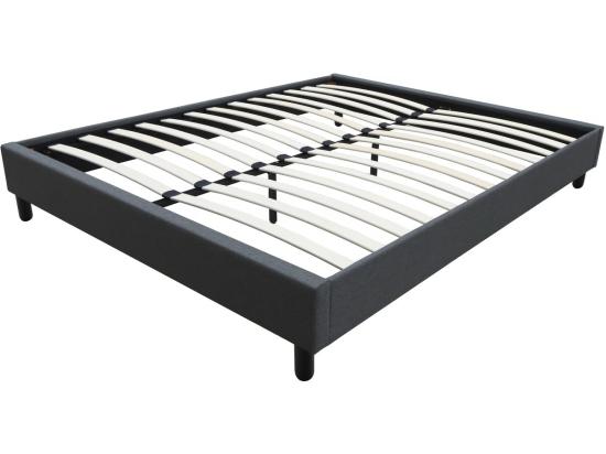 Vente Unique Sommier "Andy" En Tissu - 160 X 200 Cm - Gris Anthracite