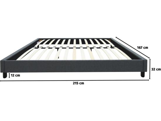 Vente Unique Sommier "Andy" En Tissu - 160 X 200 Cm - Gris Anthracite