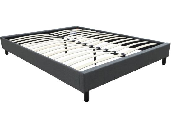Vente Unique Sommier "Andy" En Tissu - 160 X 200 Cm - Gris Anthracite