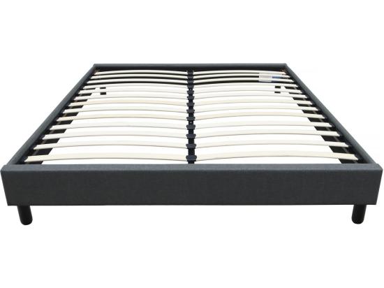 vente unique Sommier "Andy" en tissu - 160 x 200 cm - Gris anthracite