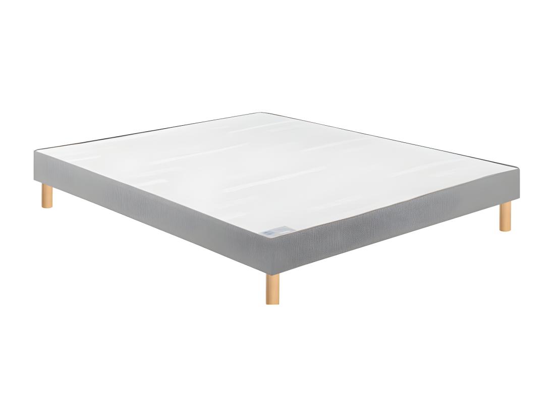 Vente Unique Sommier Bultex CONFORT FERME VIGOROSO DECO 160x200 Trame Gris Clair Lattes