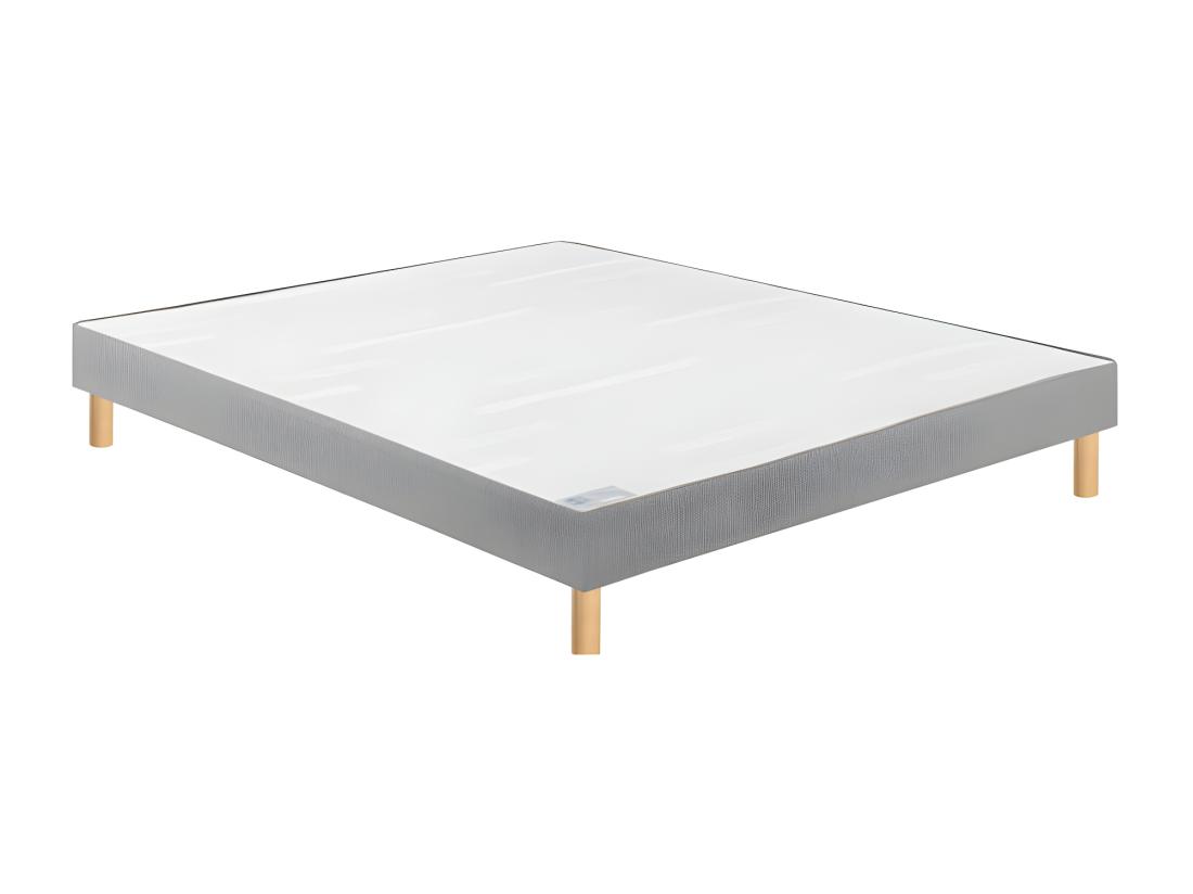 Vente Unique Sommier Bultex CONFORT FERME VIGOROSO DECO 160x200 Trame Gris Clair Lattes