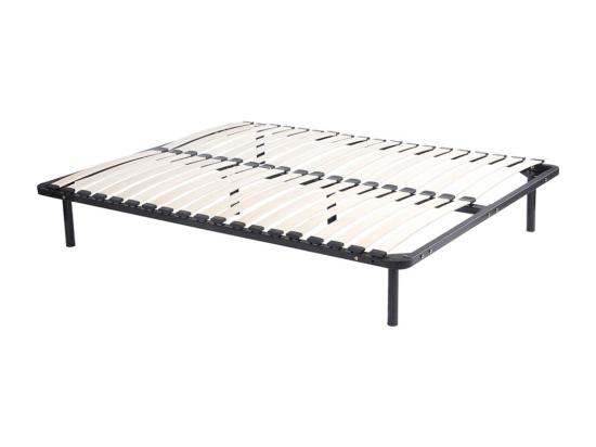 vente unique Sommier cadre à lattes 140 x 200 cm - 2x19 lattes - Avec pied - Noir - KALISTA de YSMÉE